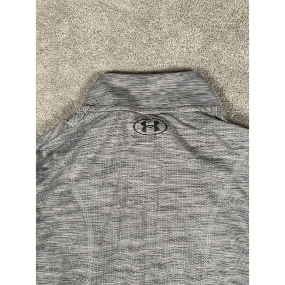 Under Armour Pullover Shirt Mens Lg Gray Long Sleeve Heat Gear Fitted 1/4 Zip - Picture 8 of 12
